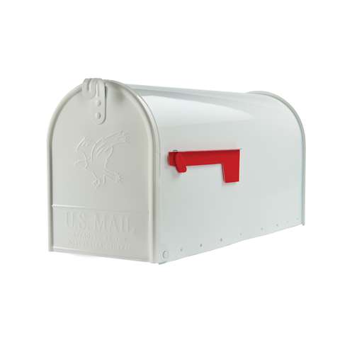 Gibraltar Mailboxes Elite Classic Galvanized Steel Post Mount White ...