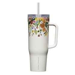 Corkcicle Cruiser 40 oz Garden Party Cream BPA Free Rifle Paper Insulated Straw Tumbler