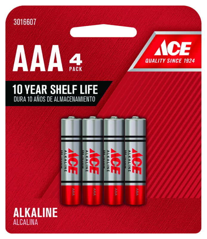 Ace AAA Alkaline Batteries 4 pk Carded Ace Hardware