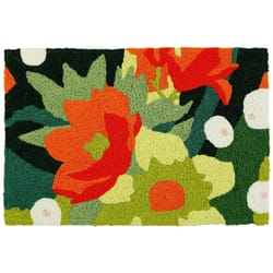 Jellybean 20 in. W X 30 in. L Multi-color Stained Glass Floral Polyester Accent Rug