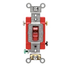Leviton Industrial 20 amps Toggle Switch Red 1 pk