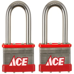 Ace 1.5 in. H X 2 in. W Stainless Steel 4-Pin Cylinder Padlock