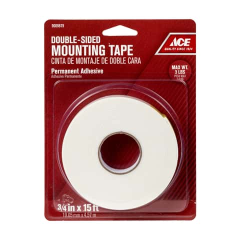 Ace Double Sided 3/4 in. W X 15 ft. L Mounting Tape White - Ace Hardware