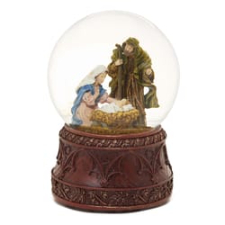 Roman Glitter Dome Multicolored Musical Holy Family Table Decor 6.75 in.