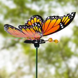 Exhart WindyWIngs Black/Orange Plastic 30 in. H X 7 in. L X 6.5 in. W Monarch Butterfly Outdoor Gard