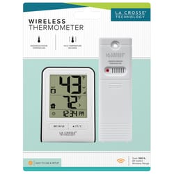 La Crosse Technology 140 deg Wireless Thermometer 2.64 in. L X 1.38 in. W White
