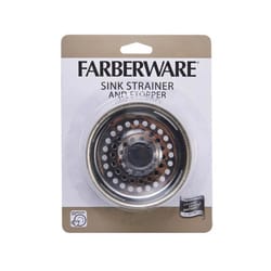Farberware Chrome Stainless Steel Sink Strainer With Stopper