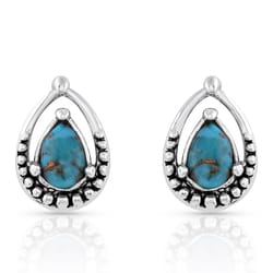Montana Silversmiths Women's Touch of Turquoise Silver/Turquoise Earrings Brass Water Resistant