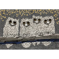 Liora Manne Frontporch 1.67 ft. W X 2.5 ft. L Multi-color Owl Night Polyester Accent Rug