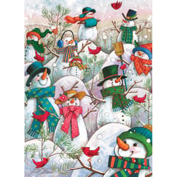 Cobble Hill Hill of Alot of Snowmen Jigsaw Puzzle Cardboard 500 pc