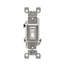 Leviton 15 amps Three Pole Toggle Switch White 1 pk