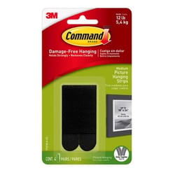 3M Command Black Medium Picture Hanging Strips 12 lb 8 pk