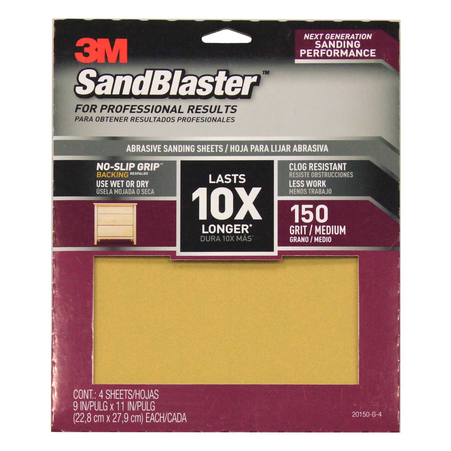 3M SandBlaster 11 in. L x 9 in. W 150 Grit Medium Ceramic Sandpaper 4