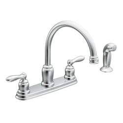 Moen Caldwell Two Handle Chrome Kitchen Faucet Side Sprayer Included