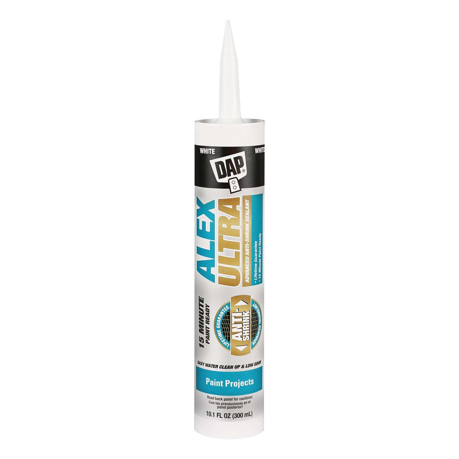 DAP Alex Ultra White Elastomeric Acrylic Latex All Purpose Waterproof Sealant 10.1 oz Ace Hardware