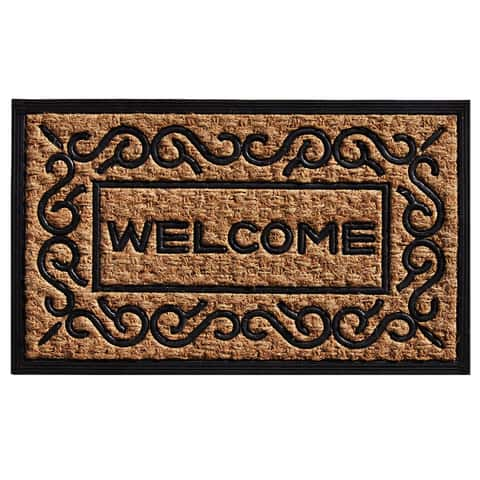 30 Blue, Green & Brown Rectangular Welcome Beach Basic Coir Door Mat