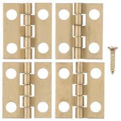 Ace 11/16 in. W X 3/4 in. L Polished Brass Brass Medium Hinge 4 pk