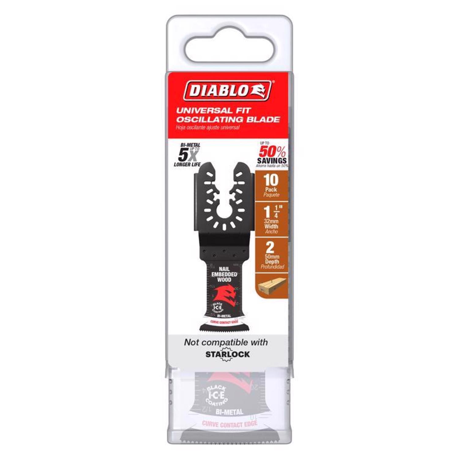 Diablo 1-1/4 in. W Bi-Metal Curved Contact Edge Oscillating Blade Nail-Embedded Wood 10 pk Sansujyuku sansujyuku.com
