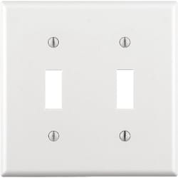 Leviton White 2 gang Thermoset Plastic Toggle Wall Plate 1 pk