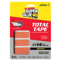 The Original Super Glue Super Strong Double Sided 0.68 in. W X 1.8 in. L Mounting Tape Orange