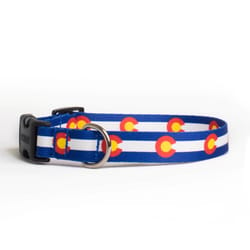 Up Country Blue Colorado Flag Nylon Dog Collar Large