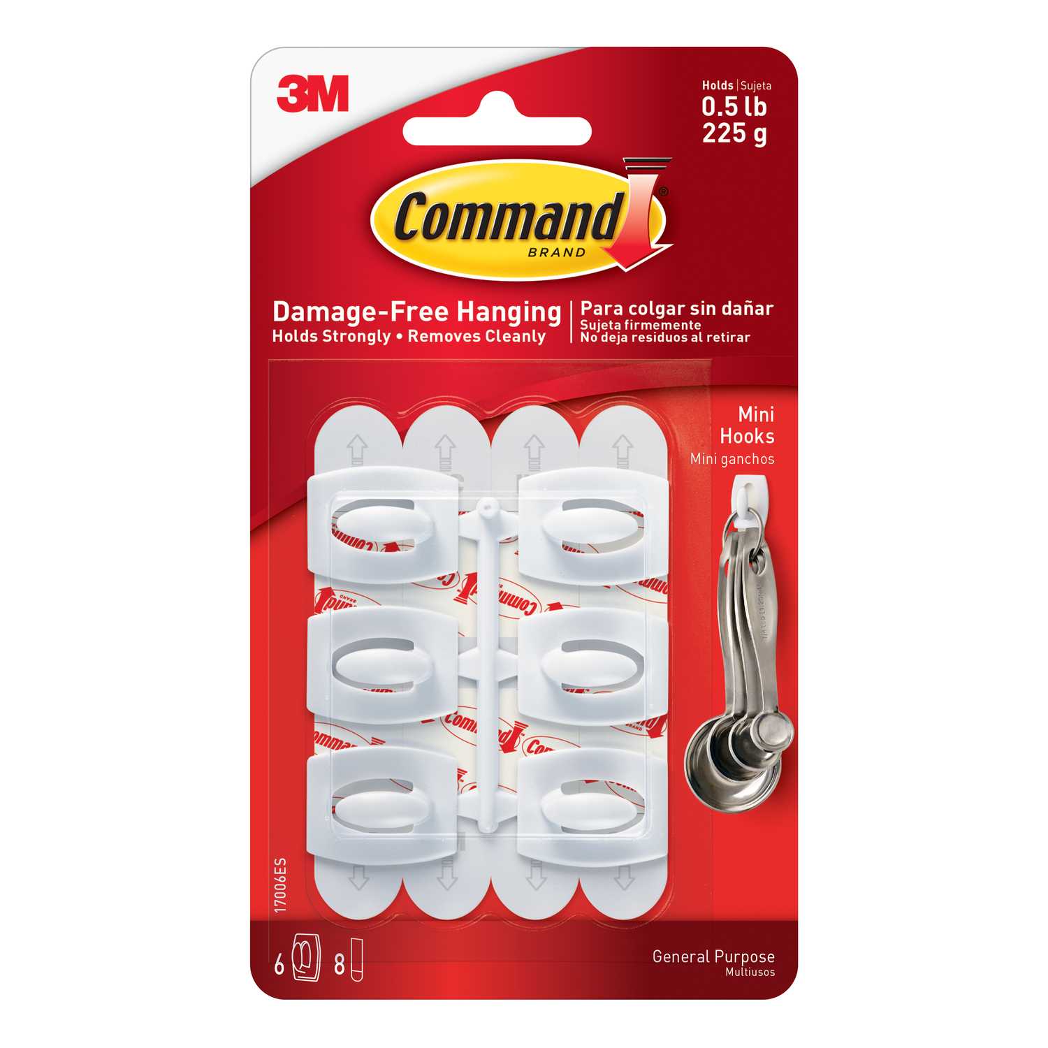 3M Command Mini Plastic Hook 11/8 in. L 6 pk Ace Hardware