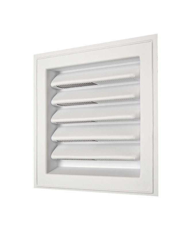Master Flow 8 in. W X 8 in. L White Plastic Wall Louver