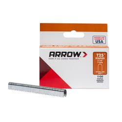 Arrow T25 1/4 in. W X 7/16 in. L 18 Ga. Round Crown Wire Staples 1100 pk