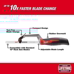 Milwaukee 10 in. Bi-Metal Compact Hacksaw Multicolored 1 pc