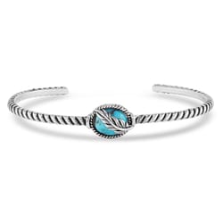 Montana Silversmiths Women's World's Feather Silver/Turquoise Bracelet Water Resistant