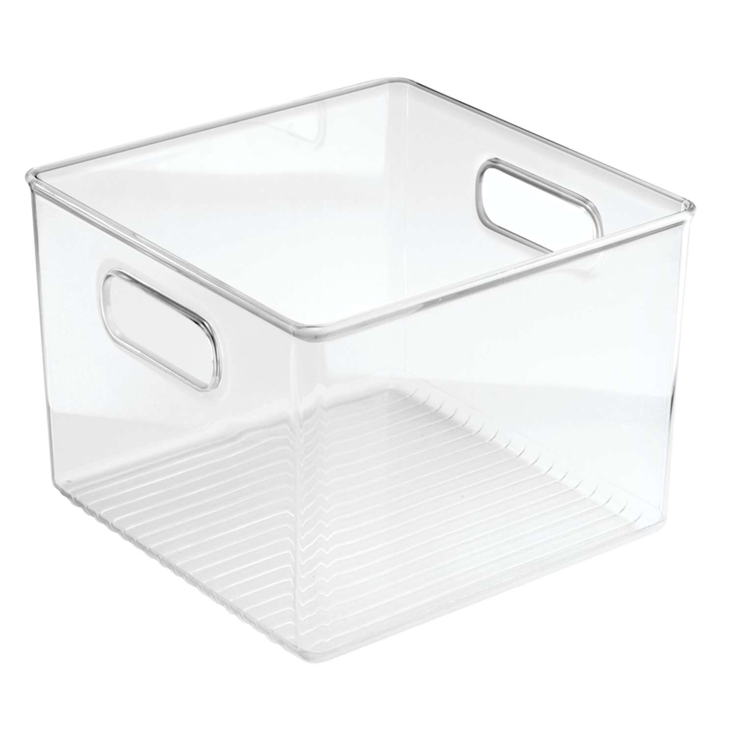 iDesign Linus Cube Bin with Handles - Clear - L (Large)