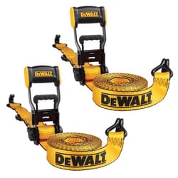 DeWalt Guaranteed Tough 1.5 in. W X 16 ft. L Black/Yellow Ratchet Strap 1666 lb 2 pk