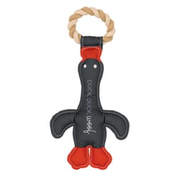 Pavilion Furever Pawsome Black/Red Polyester Duck Squeak Dog Toy 14 in. 1 pk