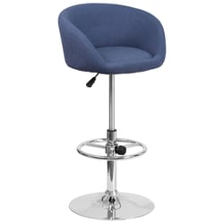 Flash Furniture Blue Fabric Swivel Contemporary Adjustable Barstool