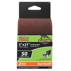 Gator 21 in. L X 3 in. W Aluminum Oxide Sanding Belt 50 Grit Coarse 2 pc