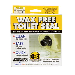Fernco Wax Free 4x3 Combination Flange Toilet Seal PVC