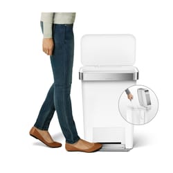 Simplehuman 45 L White Plastic Step Pedal Wastebasket