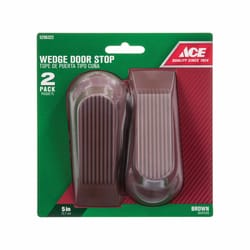 Ace 5 in. L Rubber Brown Wedge Door Stop Mounts to floor 0 in.