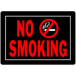 HILLMAN English Black No Smoking Sign 10 in. H X 14 in. W