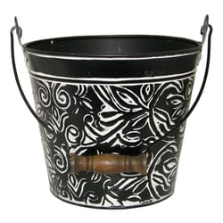 Robert Allen 7 in. H X 8 in. W Metal Planter Charcoal