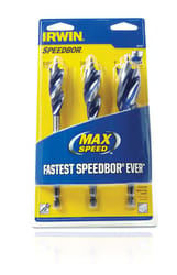 Irwin Speedbor Max Speed Carbon Steel Drill Bit Set Quick-Change Hex Shank 3 pc