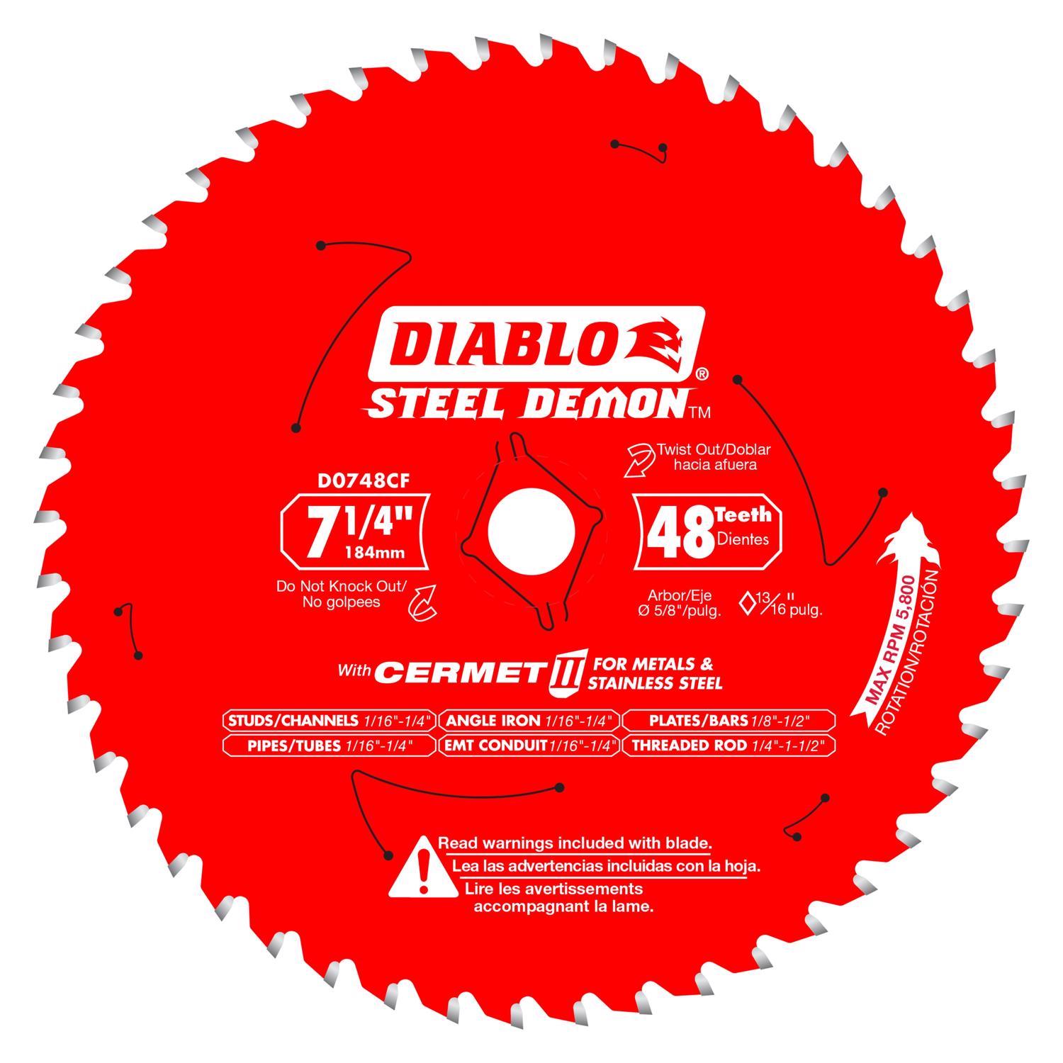 Diablo Steel Demon 7-1/4 in. D X 5/8 in. Cermet Metal Saw Blade 48 teeth 1 pk Uae Electronic uaeelectronic.com