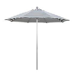 California Umbrella 9 ft. Navy White Stripe Market Umbrella