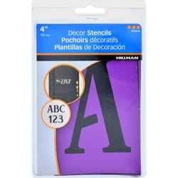 HILLMAN 4 in. Card Stock Decorative Serif Letter & Number Stencil Pack 4 Inch Stencil Set 38 pk