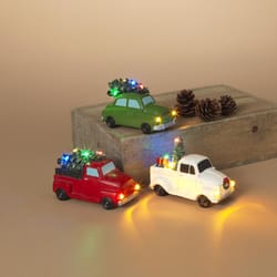 Gerson Multicolored Lighted Truck with Trees Table Decor