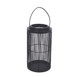 Luminous Garden Black Plastic 14 in. H Lantern