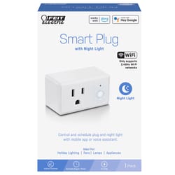 Feit Smart Home Residential Plastic Extension Smart-Enabled Plug with Night Light 1-15R