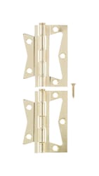 Ace 2.75 in. W X 2-1/2 in. L Bright Brass Brass Non-Mortise Hinge 2 pk