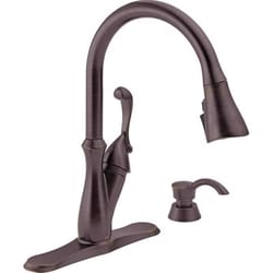 Delta Arabella One Handle Bronze Pull-Down Kitchen Faucet Side Sprayer Included