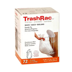 Trashrac 5 gal Trash Bags Handle Tie 72 pk 0.7 mil